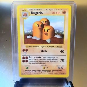 Dugtrio #19/102 Pokemon Base Set Card Rare WOTC